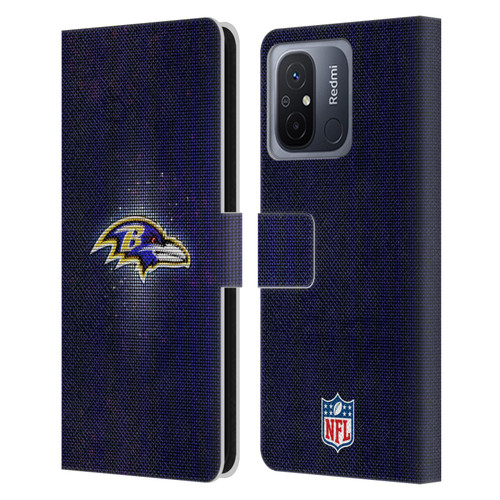 NFL Baltimore Ravens Artwork LED Leather Book Wallet Case Cover For Xiaomi Redmi 12C