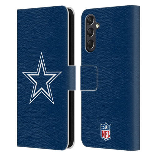 NFL Dallas Cowboys Logo Plain Leather Book Wallet Case Cover For Samsung Galaxy A24 4G / M34 5G