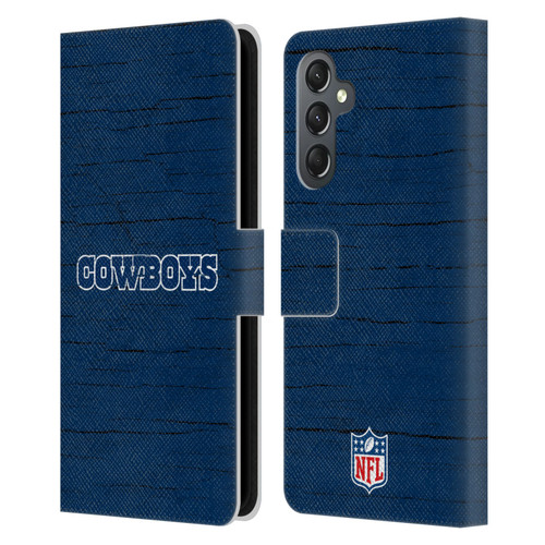 NFL Dallas Cowboys Logo Distressed Look Leather Book Wallet Case Cover For Samsung Galaxy A25 5G