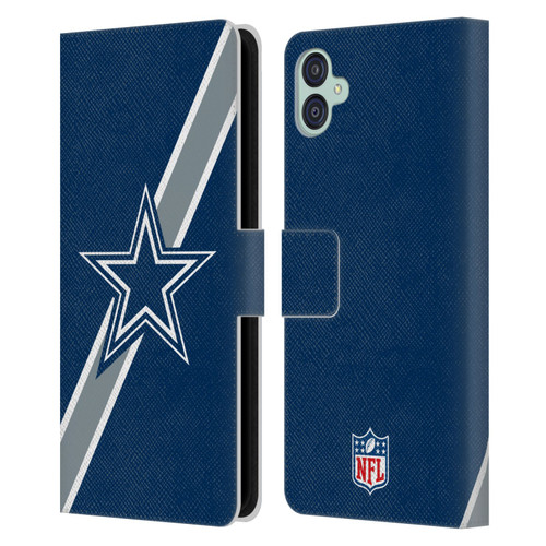 NFL Dallas Cowboys Logo Stripes Leather Book Wallet Case Cover For Samsung Galaxy M04 5G / A04e
