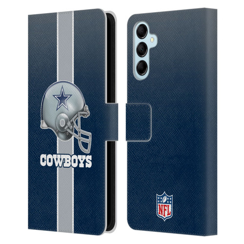 NFL Dallas Cowboys Logo Helmet Leather Book Wallet Case Cover For Samsung Galaxy M14 5G