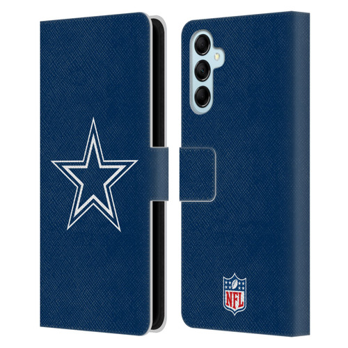 NFL Dallas Cowboys Logo Plain Leather Book Wallet Case Cover For Samsung Galaxy M14 5G