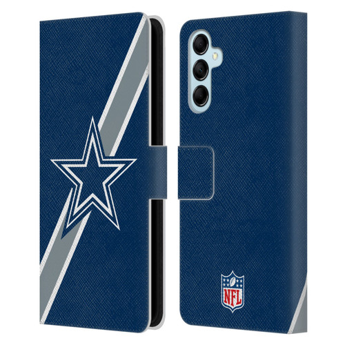 NFL Dallas Cowboys Logo Stripes Leather Book Wallet Case Cover For Samsung Galaxy M14 5G