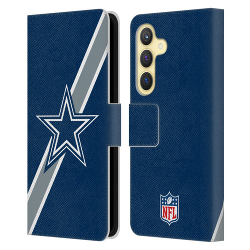 NFL Dallas Cowboys Logo Stripes Leather Book Wallet Case Cover For Samsung Galaxy S24 5G
