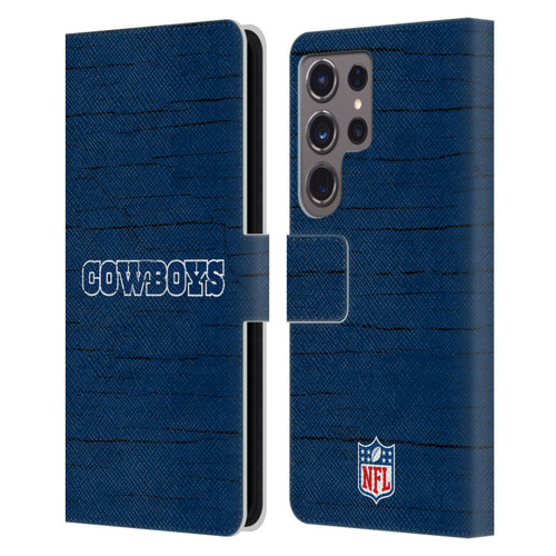NFL Dallas Cowboys Logo Distressed Look Leather Book Wallet Case Cover For Samsung Galaxy S24 Ultra 5G