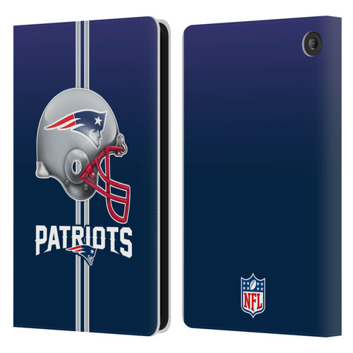 NFL New England Patriots Logo Helmet Leather Book Wallet Case Cover For Amazon Fire 7 2022