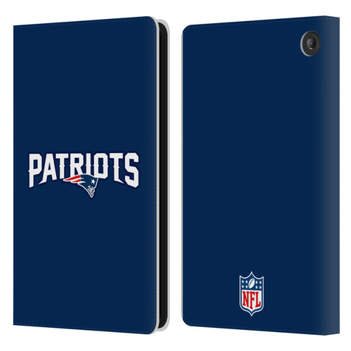 NFL New England Patriots Logo Plain Leather Book Wallet Case Cover For Amazon Fire 7 2022