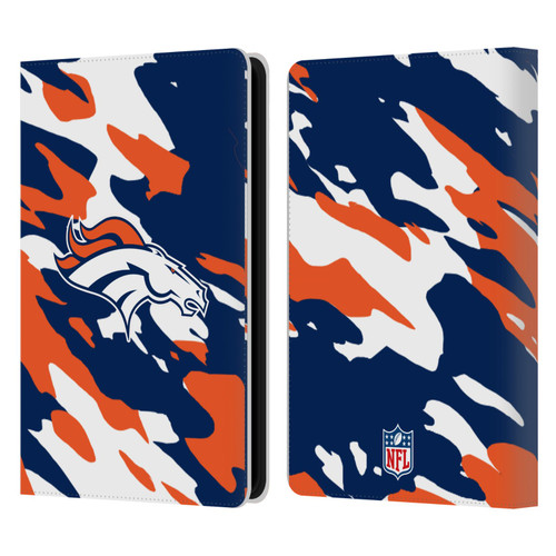 NFL Denver Broncos Logo Camou Leather Book Wallet Case Cover For Amazon Kindle Paperwhite 5 (2021)