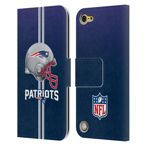 NFL New England Patriots Logo Helmet Leather Book Wallet Case Cover For Apple iPod Touch 5G 5th Gen