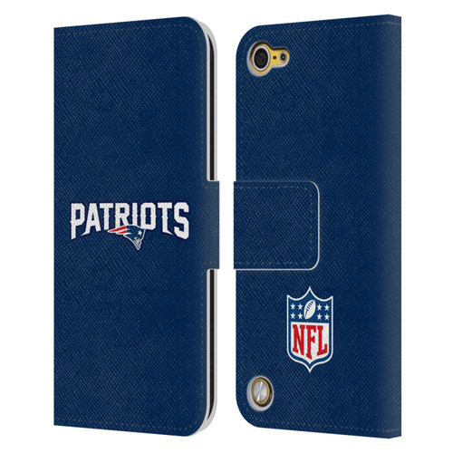 NFL New England Patriots Logo Plain Leather Book Wallet Case Cover For Apple iPod Touch 5G 5th Gen