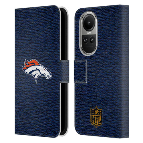 NFL Denver Broncos Logo Football Leather Book Wallet Case Cover For OPPO Reno10 5G / Reno10 Pro 5G