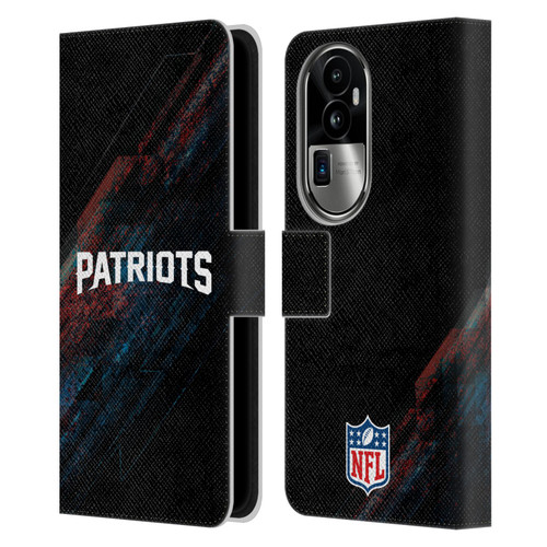 NFL New England Patriots Logo Blur Leather Book Wallet Case Cover For OPPO Reno10 Pro+