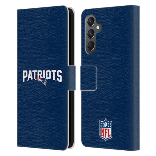 NFL New England Patriots Logo Plain Leather Book Wallet Case Cover For Samsung Galaxy A25 5G