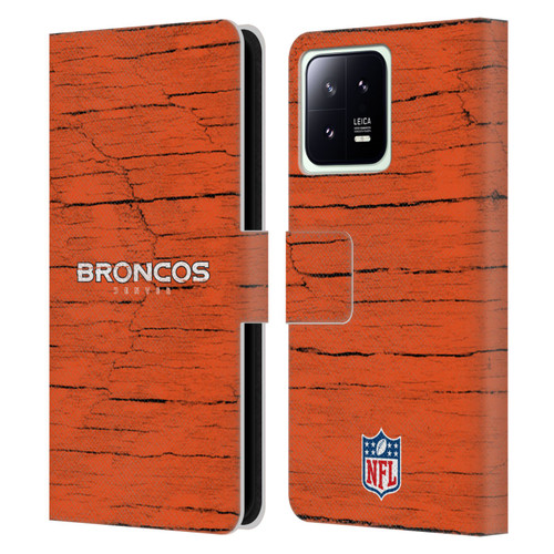 NFL Denver Broncos Logo Distressed Look Leather Book Wallet Case Cover For Xiaomi 13 5G