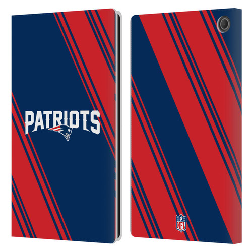 NFL New England Patriots Artwork Stripes Leather Book Wallet Case Cover For Amazon Fire Max 11 2023