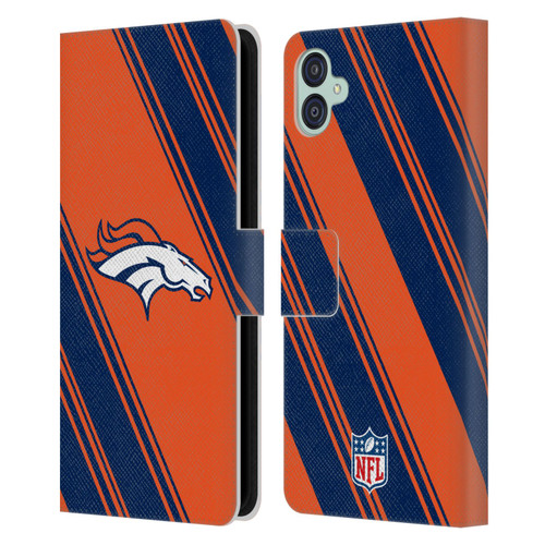 NFL Denver Broncos Artwork Stripes Leather Book Wallet Case Cover For Samsung Galaxy M04 5G / A04e