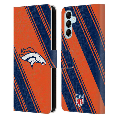 NFL Denver Broncos Artwork Stripes Leather Book Wallet Case Cover For Samsung Galaxy M14 5G