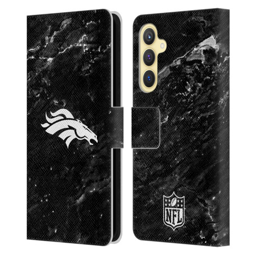 NFL Denver Broncos Artwork Marble Leather Book Wallet Case Cover For Samsung Galaxy S23 FE 5G