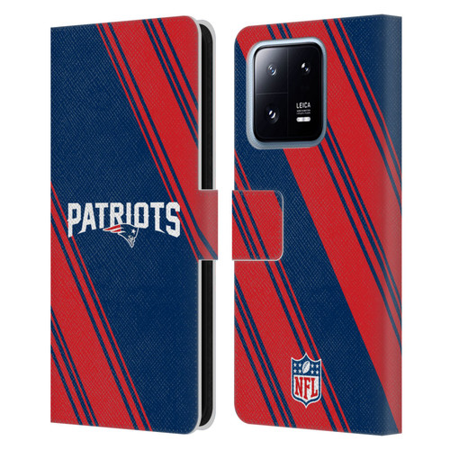 NFL New England Patriots Artwork Stripes Leather Book Wallet Case Cover For Xiaomi 13 Pro 5G