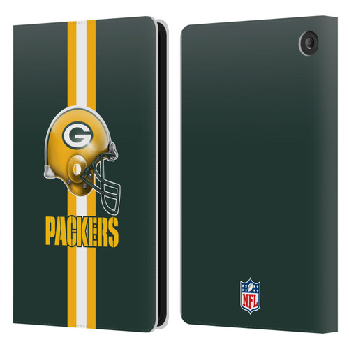 NFL Green Bay Packers Logo Helmet Leather Book Wallet Case Cover For Amazon Fire 7 2022