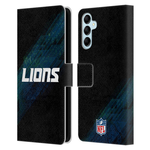 NFL Detroit Lions Logo Blur Leather Book Wallet Case Cover For Samsung Galaxy M14 5G