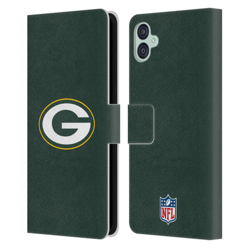 NFL Green Bay Packers Logo Plain Leather Book Wallet Case Cover For Samsung Galaxy M04 5G / A04e
