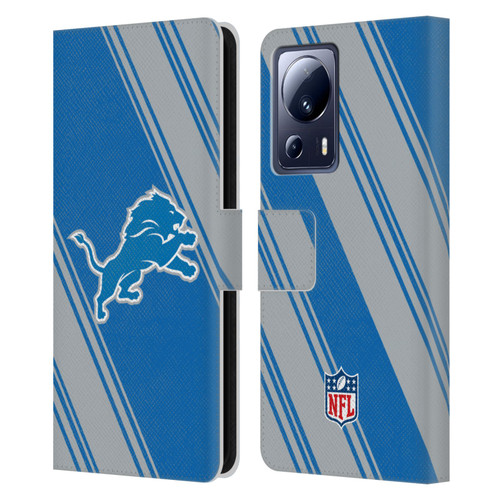 NFL Detroit Lions Artwork Stripes Leather Book Wallet Case Cover For Xiaomi 13 Lite 5G
