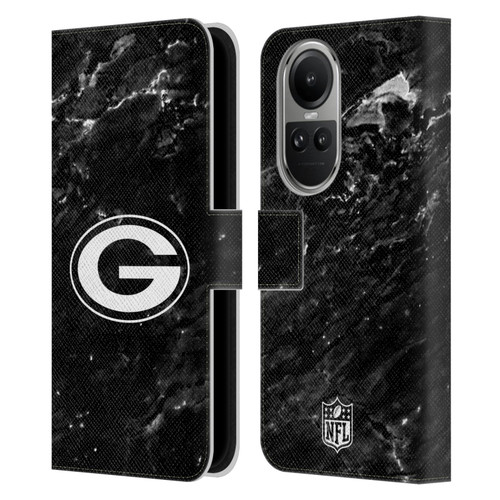 NFL Green Bay Packers Artwork Marble Leather Book Wallet Case Cover For OPPO Reno10 5G / Reno10 Pro 5G
