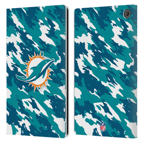 NFL Miami Dolphins Logo Camou Leather Book Wallet Case Cover For Amazon Fire Max 11 2023