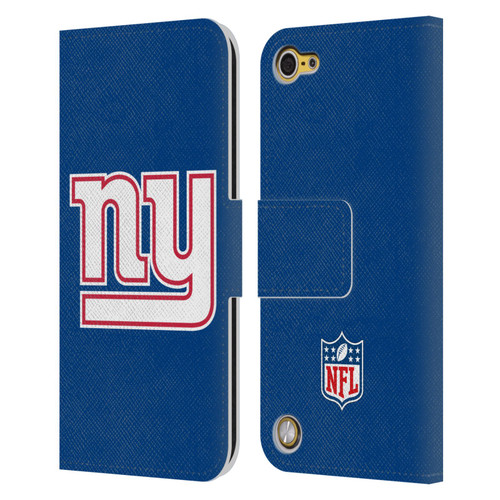 NFL New York Giants Logo Plain Leather Book Wallet Case Cover For Apple iPod Touch 5G 5th Gen