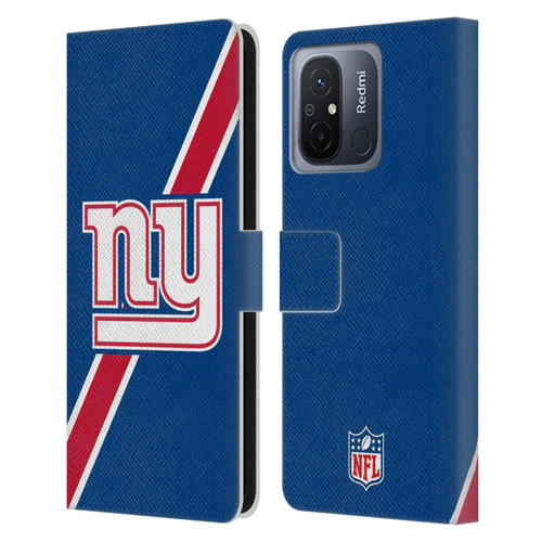 NFL New York Giants Logo Stripes Leather Book Wallet Case Cover For Xiaomi Redmi 12C