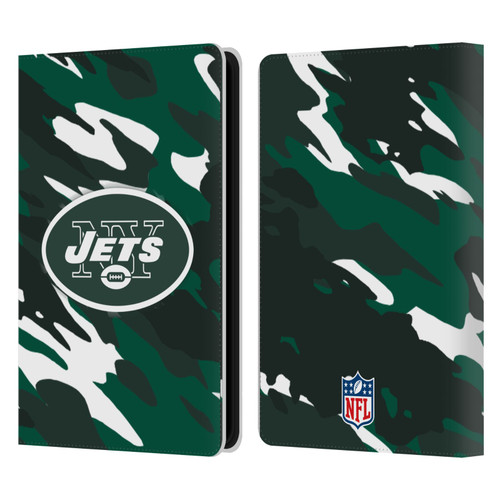 NFL New York Jets Logo Camou Leather Book Wallet Case Cover For Amazon Kindle Paperwhite 5 (2021)