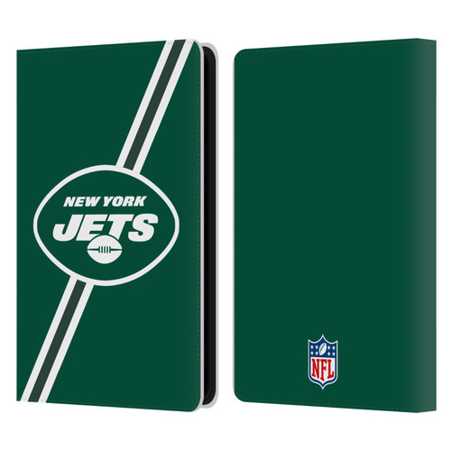 NFL New York Jets Logo Stripes Leather Book Wallet Case Cover For Amazon Kindle Paperwhite 5 (2021)