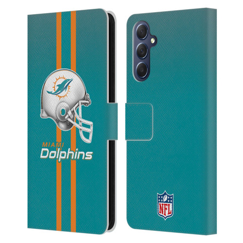 NFL Miami Dolphins Logo Helmet Leather Book Wallet Case Cover For Samsung Galaxy M54 5G