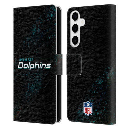NFL Miami Dolphins Logo Blur Leather Book Wallet Case Cover For Samsung Galaxy S24+ 5G