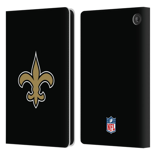 NFL New Orleans Saints Logo Plain Leather Book Wallet Case Cover For Amazon Fire 7 2022