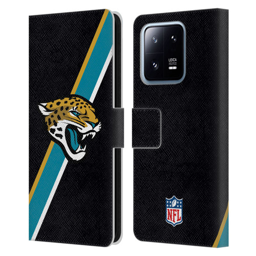 NFL Jacksonville Jaguars Logo Stripes Leather Book Wallet Case Cover For Xiaomi 13 Pro 5G