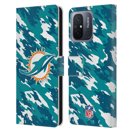 NFL Miami Dolphins Logo Camou Leather Book Wallet Case Cover For Xiaomi Redmi 12C