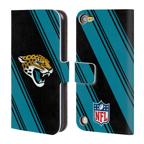 NFL Jacksonville Jaguars Artwork Stripes Leather Book Wallet Case Cover For Apple iPod Touch 5G 5th Gen