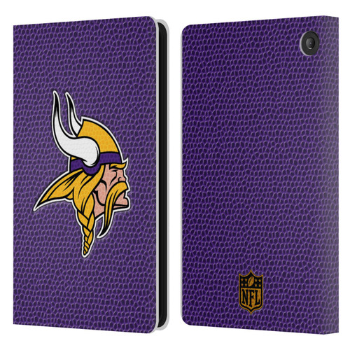 NFL Minnesota Vikings Logo Football Leather Book Wallet Case Cover For Amazon Fire 7 2022