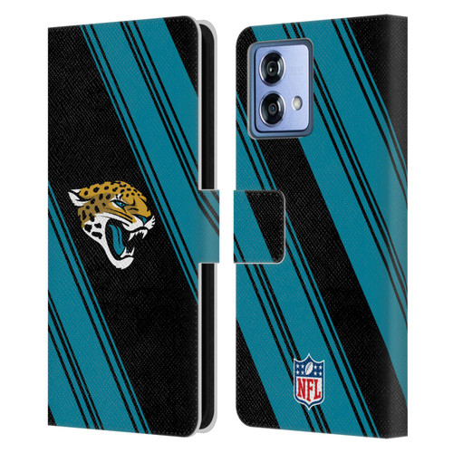 NFL Jacksonville Jaguars Artwork Stripes Leather Book Wallet Case Cover For Motorola Moto G84 5G