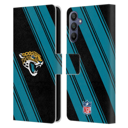 NFL Jacksonville Jaguars Artwork Stripes Leather Book Wallet Case Cover For Samsung Galaxy A15