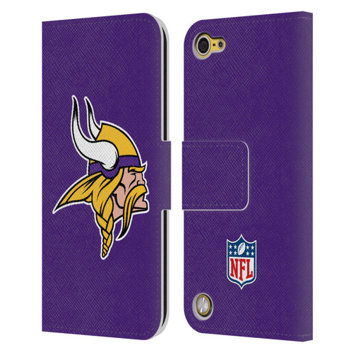 NFL Minnesota Vikings Logo Plain Leather Book Wallet Case Cover For Apple iPod Touch 5G 5th Gen