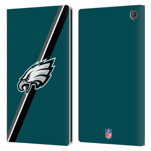NFL Philadelphia Eagles Logo Stripes Leather Book Wallet Case Cover For Amazon Fire Max 11 2023