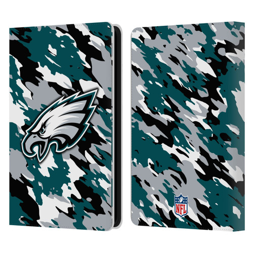 NFL Philadelphia Eagles Logo Camou Leather Book Wallet Case Cover For Amazon Kindle Paperwhite 5 (2021)