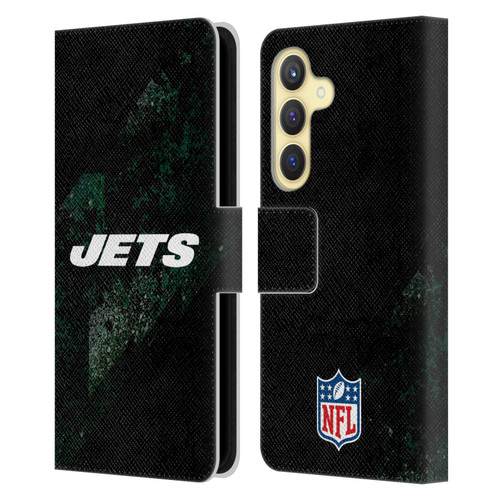 NFL New York Jets Logo Blur Leather Book Wallet Case Cover For Samsung Galaxy S24 5G