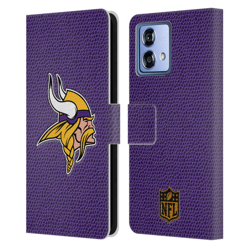 NFL Minnesota Vikings Logo Football Leather Book Wallet Case Cover For Motorola Moto G84 5G
