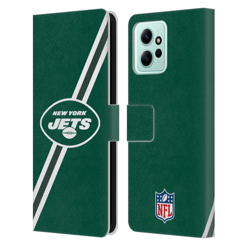 NFL New York Jets Logo Stripes Leather Book Wallet Case Cover For Xiaomi Redmi 12
