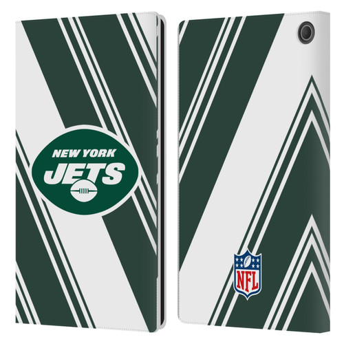 NFL New York Jets Artwork Stripes Leather Book Wallet Case Cover For Amazon Fire Max 11 2023