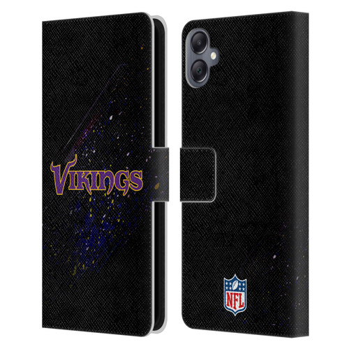 NFL Minnesota Vikings Logo Blur Leather Book Wallet Case Cover For Samsung Galaxy A05